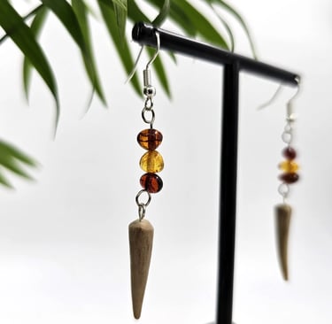Antler amber earrings