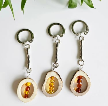 Antler and Amber keychain