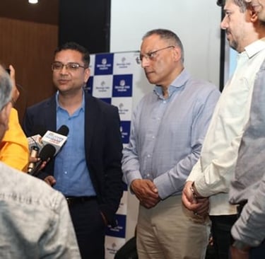 Dr. Aditya addressing media after first LVAD Surgery in Haryana