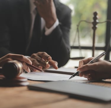 lawyers reviewing documents