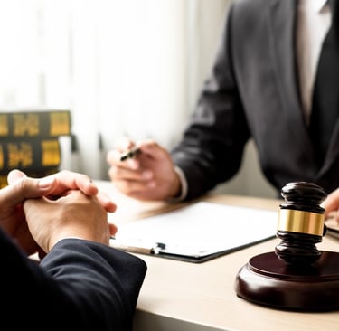 lawyer and judge talking