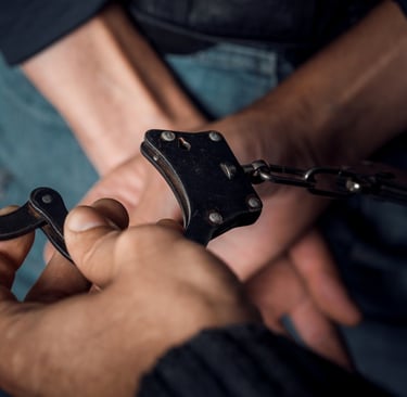 person about to be handcuffed