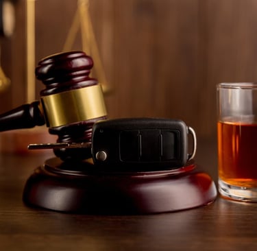 gavel and keys on desk