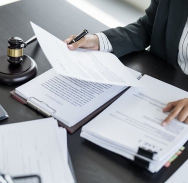judge reviewing paperwork