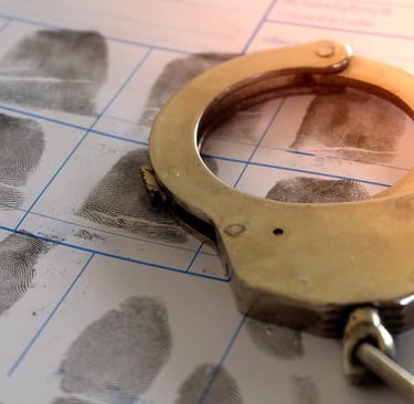 handcuffs and fingerprints