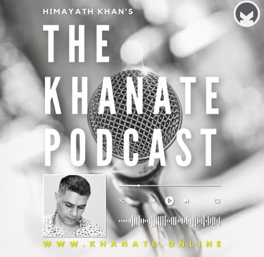 The Khanate Podcast cover photo with a microphone