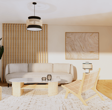 Salon projet Japandi