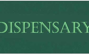 Dispensary weed logo, green