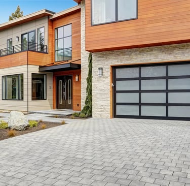 Modern concrete driveway installation by West Linn Concrete, ensuring long-lasting performance and style.