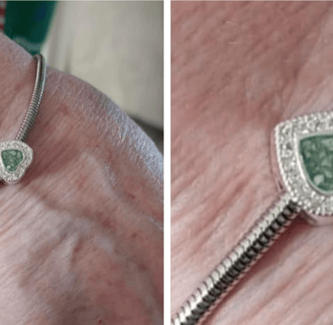 Customer picture of completed Pandora style charm with crystals