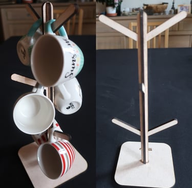 Arbre à tasses découpé laser