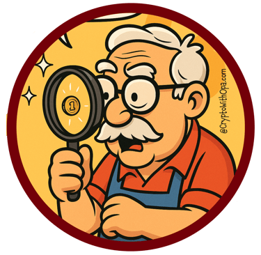 Old man uses magnifying glass to search for a shatosi.
