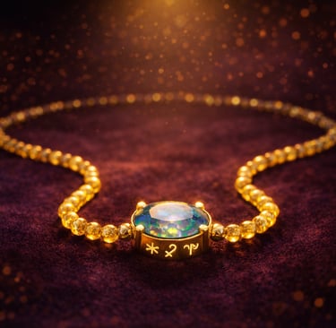 Luxury birth date gemstone necklace designed based on astrology and personal energy alignment CDMX