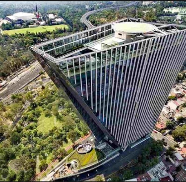 Torre Virreyes "The Dorito" building in Lomas de Chapultepec, Mexico City - BELLE Executive Liaison 