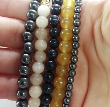 6mm hematite necklace with polished natural stone beads and magnetic clasp, minimalist black jewelry by Belle Mexico