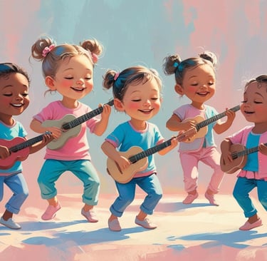 kids playing guitars