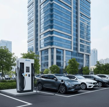 EV charger in Westbay, Doha