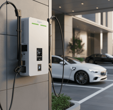 EV charger installed in a hotel Doha, qatar