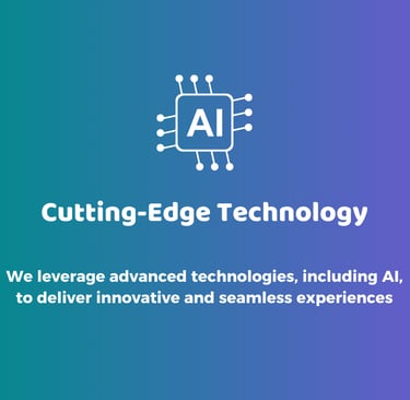 a computer screen with the words cutting edge technology and AI