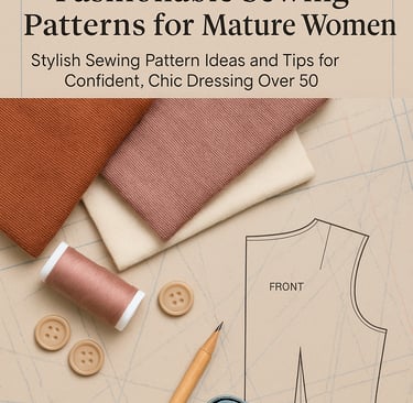  Sewing patterns and fabrics for chic women’s clothing over 50. 
