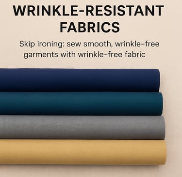 Navy wrinkle-resistant blouse on a dress form.