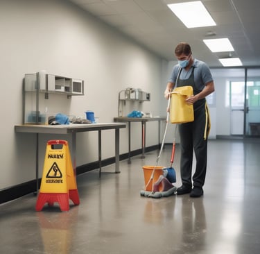 A close-up of hands polishing a wooden floor with care.