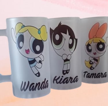 Jarras Esmeriladas con diseño de Las Chichas Superpoderosas