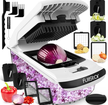 Fullstar Vegetable Chopper and Spiralizer - Food Chopper with Container, Fruit Slicer, Kitchen Gadge