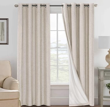 H.VERSAILTEX Linen 100% Blackout Curtains