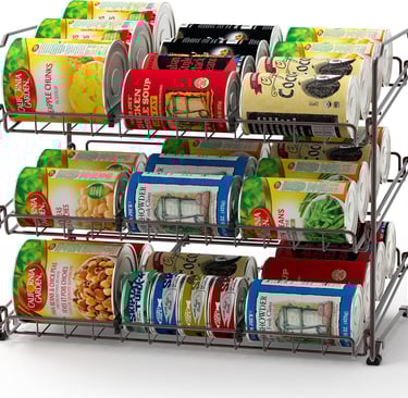 SimpleHouseware Stackable Metal Can Rack Organizer