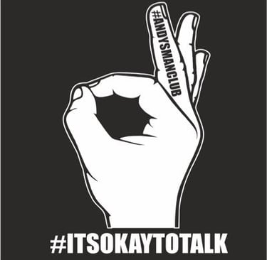 This logo, is showing an ok hand signal with the words saying its ok to talk