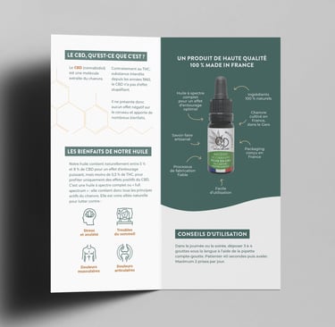 Aperçu dépliant CBD32, pages présentation produit