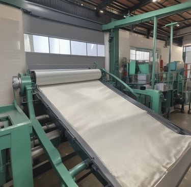 A person is pouring a mixture of herbs or plant material from a container through a filter setup over a basin. The scene is set outdoors on a green lawn with various equipment in the background, including a metal basin and a tripod structure.