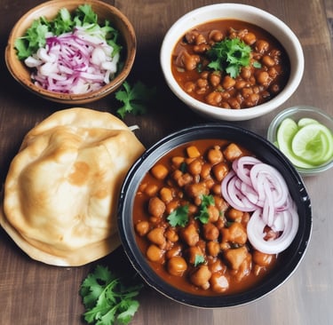 A meal featuring a large bowl of colorful rice dish with herbs, a side dish of chopped green vegetables seasoned in a metal container, and a jar of spicy-looking red condiment. The rice is garnished with fresh mint leaves, and the vegetable dish includes sliced okra.