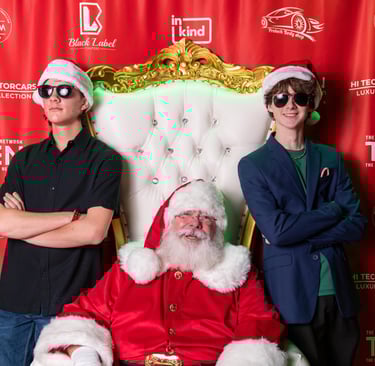 The Santa Cowboy and his "security elves" 