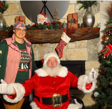 The Cowboy Santa with a helper
