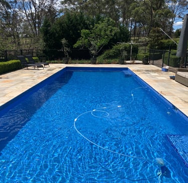 pool maintained with new pump. filter and chlorinator dosing system 