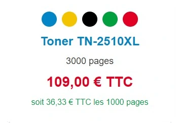 Toner TN1-2510XL pour Imprimante Laser Brother