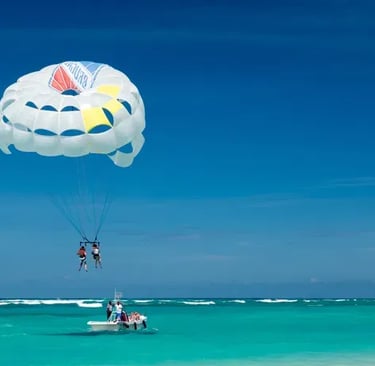 Parasailing at Corbyn’s Cove
