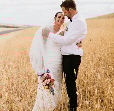 Happy couple walking down the aisle after saying I do on the Sunshine Coast and Noosa Wedding