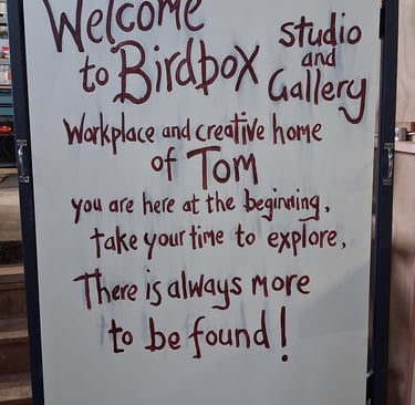 Welcome to Birdbox Studio and Gallery sign