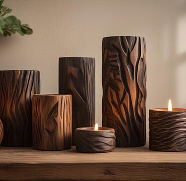 candle holder wood by Brand ARTASHI