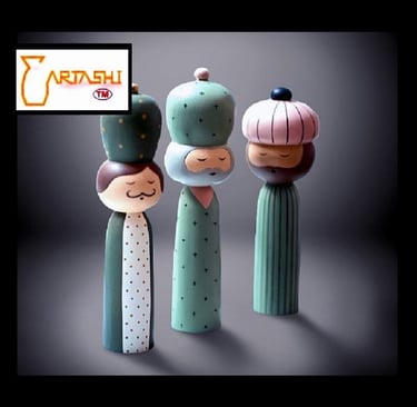 Sustainable toys, handmade wooden toys. Arabs set of three.