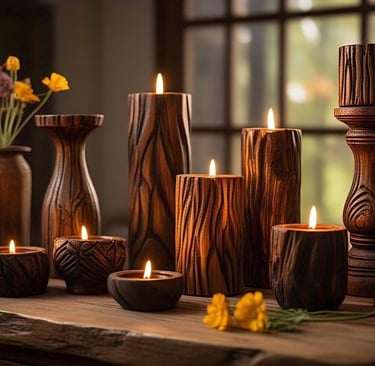 wooden candle holders by ARTASHI India