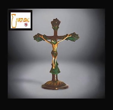Jesus Christ on cross, made in antique brass