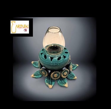 Terracotta oil lamp for Diwali