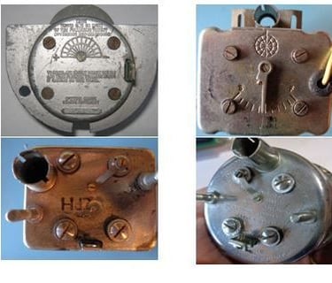various clock case backs all of which are suitable for clock kit