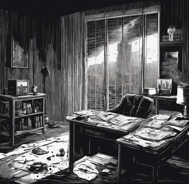 un interior ce aminteste de un thriller