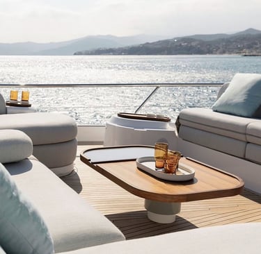 a couch and a table with drinks on it