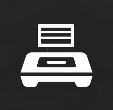 a printer with a multicolored strip of paper in front of it